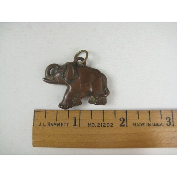Vintage Bronze Elephant Pendant Charm Animal - Picture 2 of 4